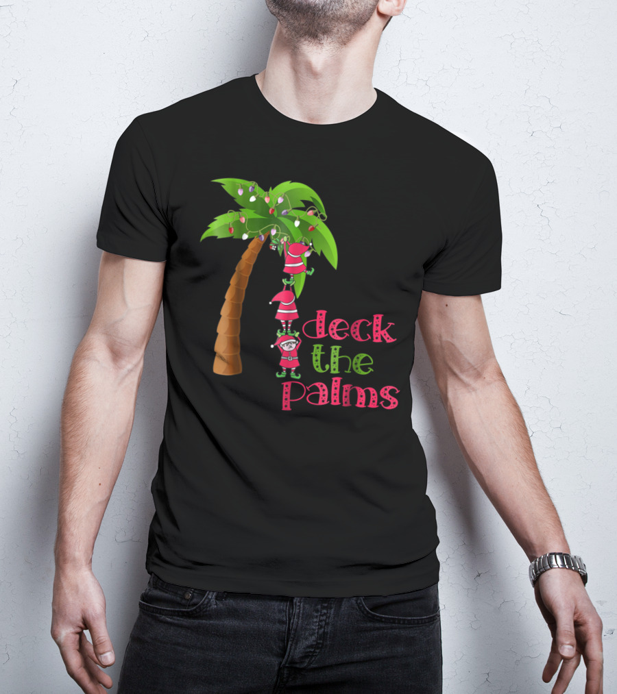 Deck The Palms Christmas In July Beach Cruise T-Shirt