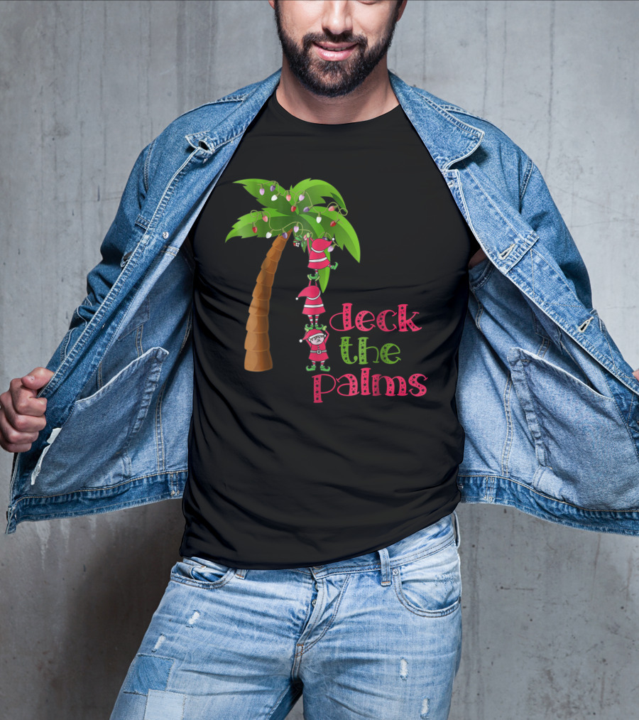 Deck The Palms Christmas In July Beach Cruise T-Shirt