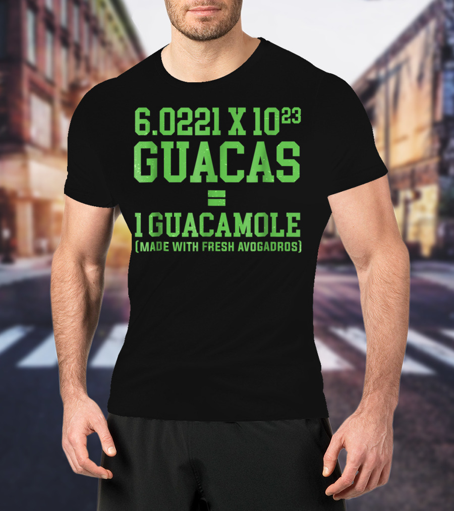 6.0221 X 10^23 Guacas Equals 1 Guacamole Made With Fresh Avogadros T-Shirt