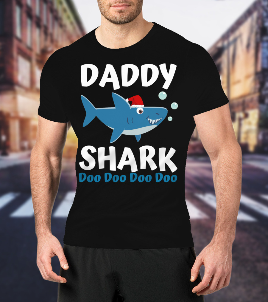 Daddy Shark Doo Doo Doo Doo Christmas Family Shark T-Shirt