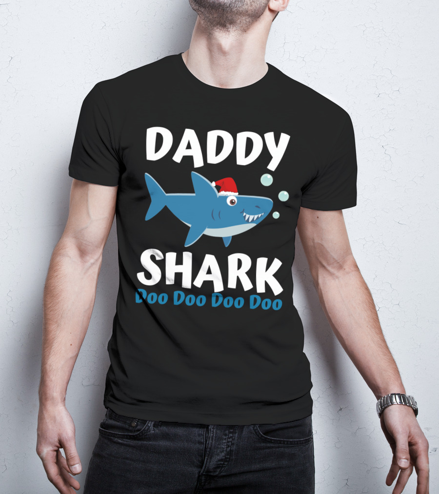 Daddy Shark Doo Doo Doo Doo Christmas Family Shark T-Shirt