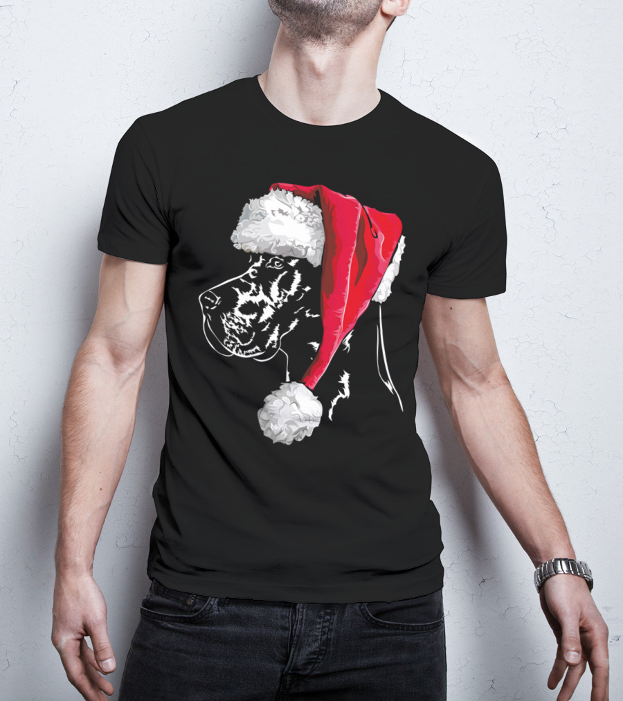 Great Dane Santa Hat Christmas Dog Humor T-Shirt