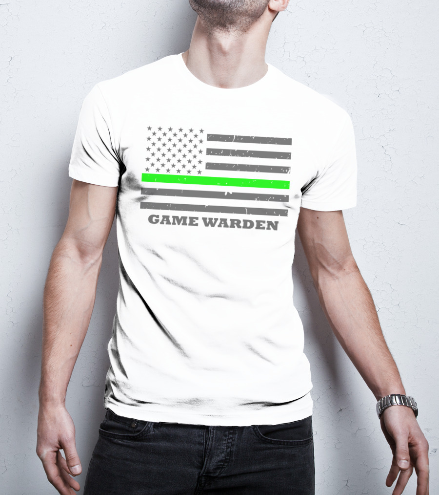 Game Warden Thin Green Line Flag Supporter T-Shirt