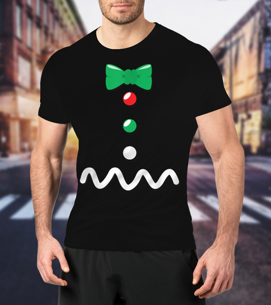 Gingerbread Man Christmas Bow Tie Décor T-Shirt