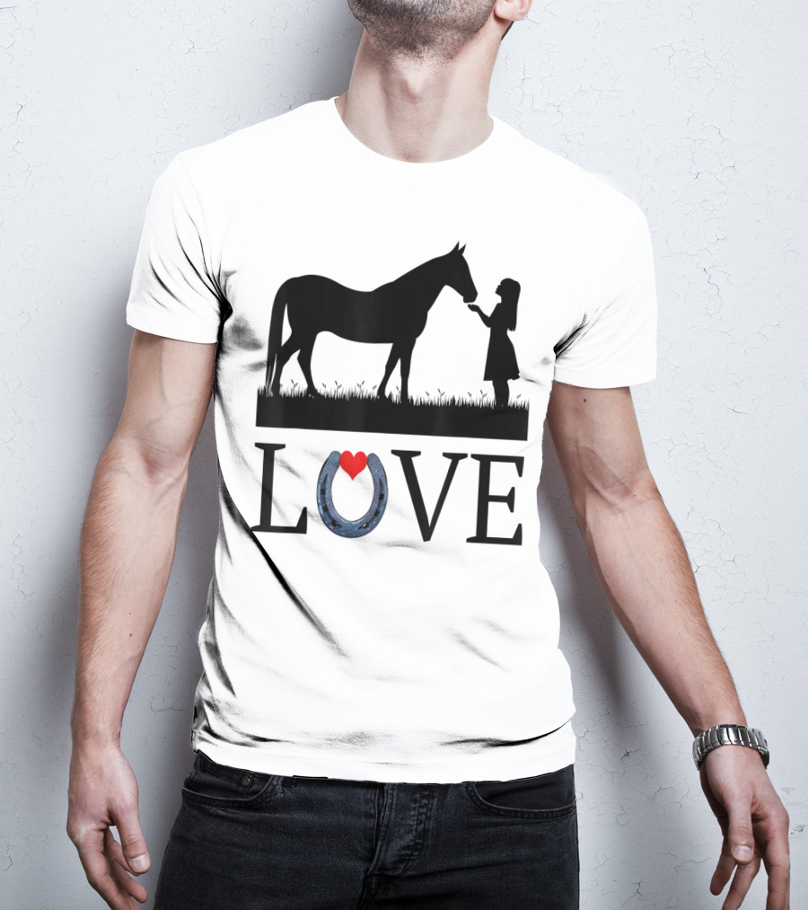 Horse Love Equestrian Girls Western Country Rodeo English T-Shirt