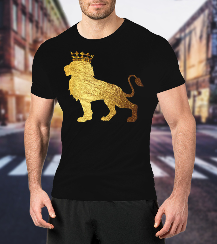 King Of The Jungle Lion With Golden Crown T-Shirt