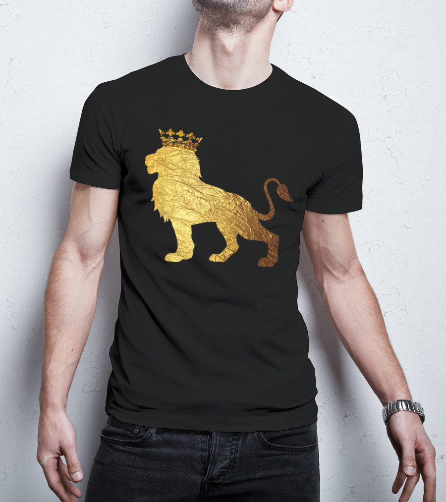 King Of The Jungle Lion With Golden Crown T-Shirt