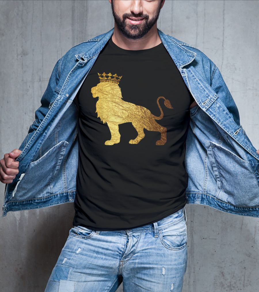 King Of The Jungle Lion With Golden Crown T-Shirt