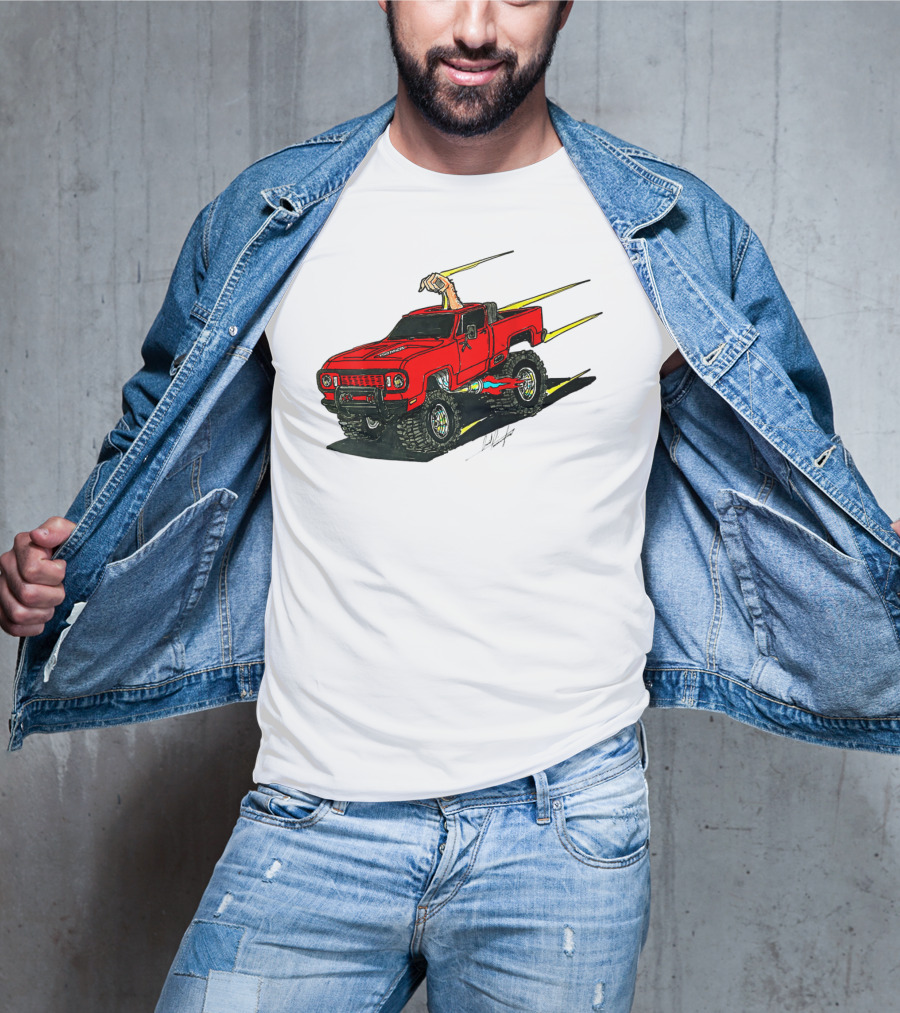 Kurt's Old Truck Red Off-Road Adventure With Arm Out The Window T-Shirt