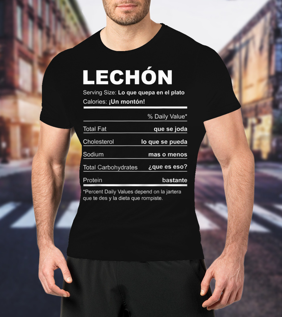 Navidades Puerto Rico Receta Lechon Asado Lo Que Quepa En El Plato Calories Un Monton Que Se Joda Que Se Pueda Mas O Menos Que Es Eso Bastante T-Shirt