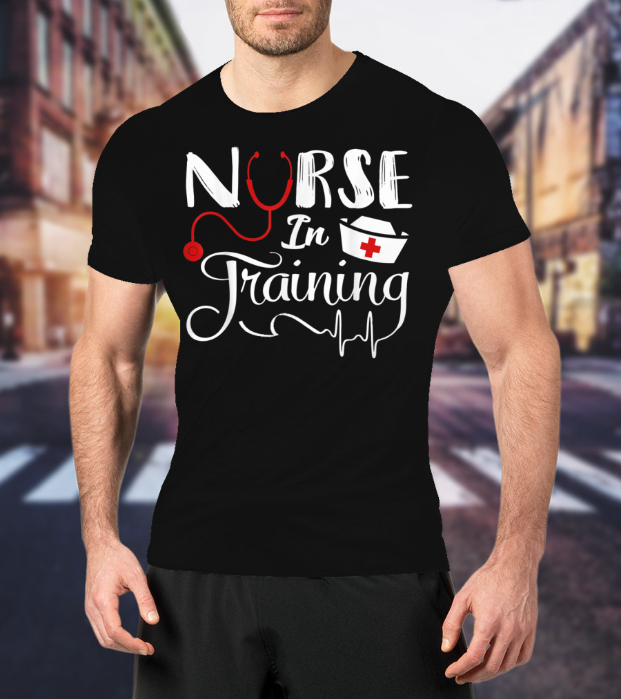 Nurse In Training Future Nurse Nursing Student Stethoscope Nurse Hat EKG T-Shirt