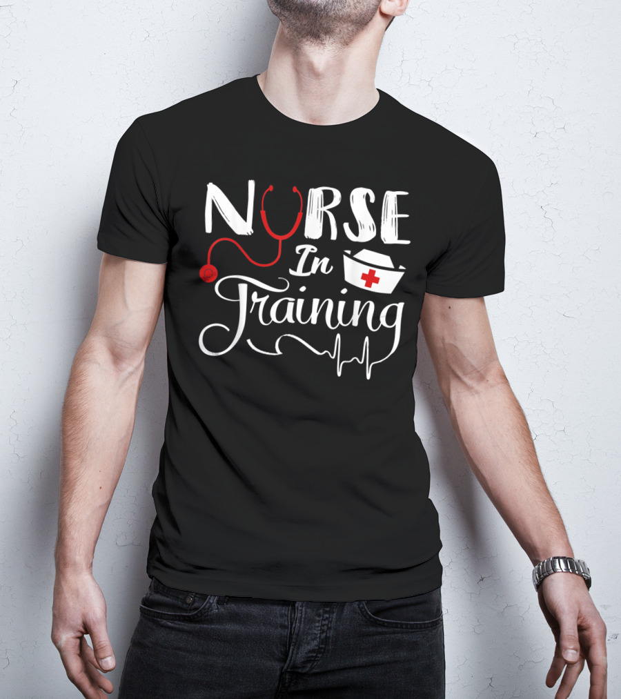 Nurse In Training Future Nurse Nursing Student Stethoscope Nurse Hat EKG T-Shirt