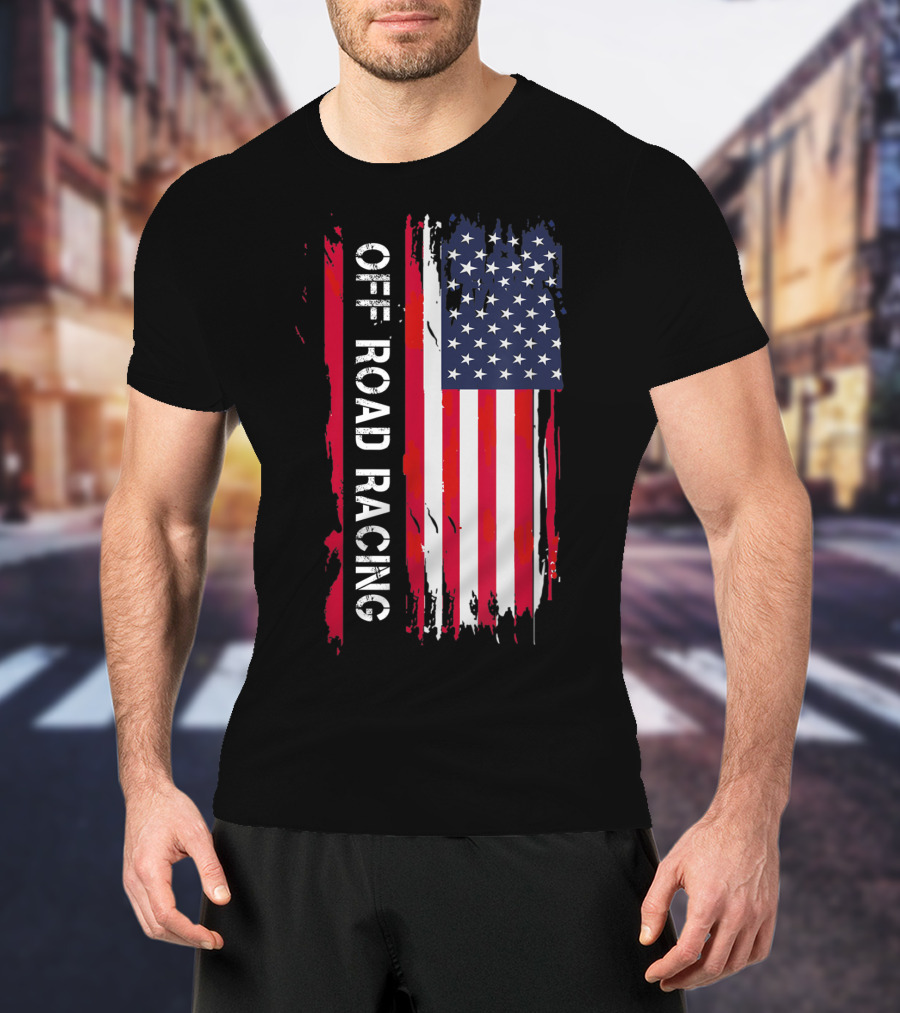Off Road Racing American Flag T-Shirt