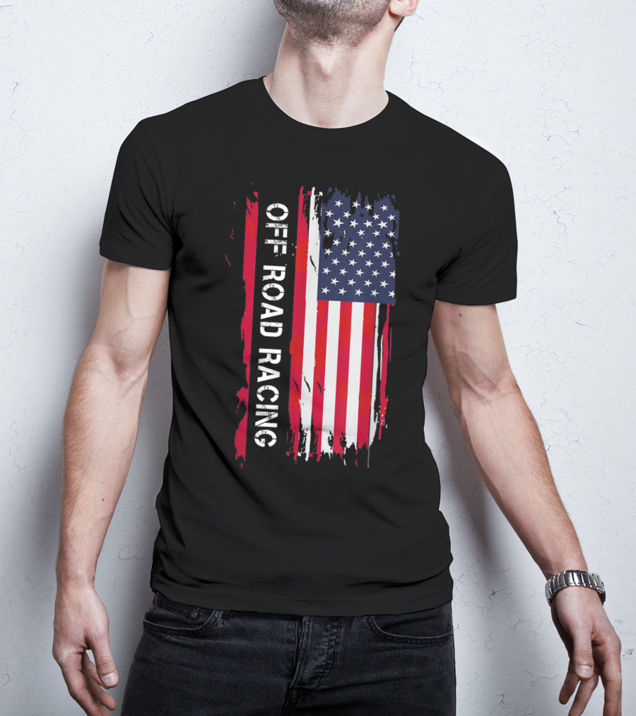 Off Road Racing American Flag T-Shirt