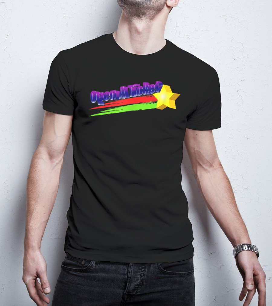 Open A Ticket Funny End User Star Brush Strokes T-Shirt