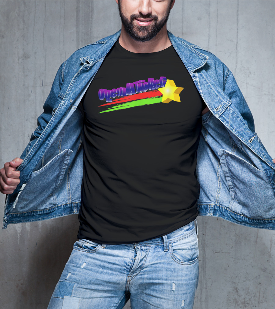 Open A Ticket Funny End User Star Brush Strokes T-Shirt