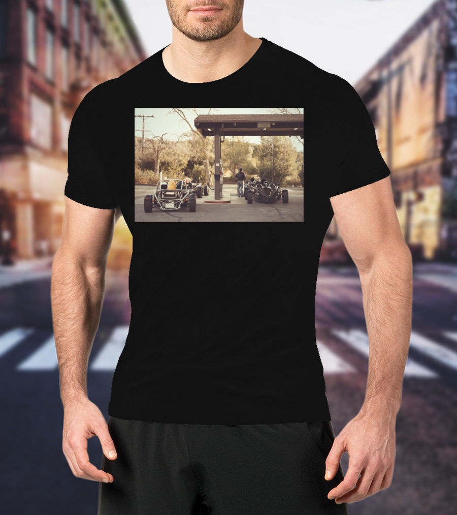 Race Car Pit Stop Fueling Moment At Outdoor Station T-Shirt