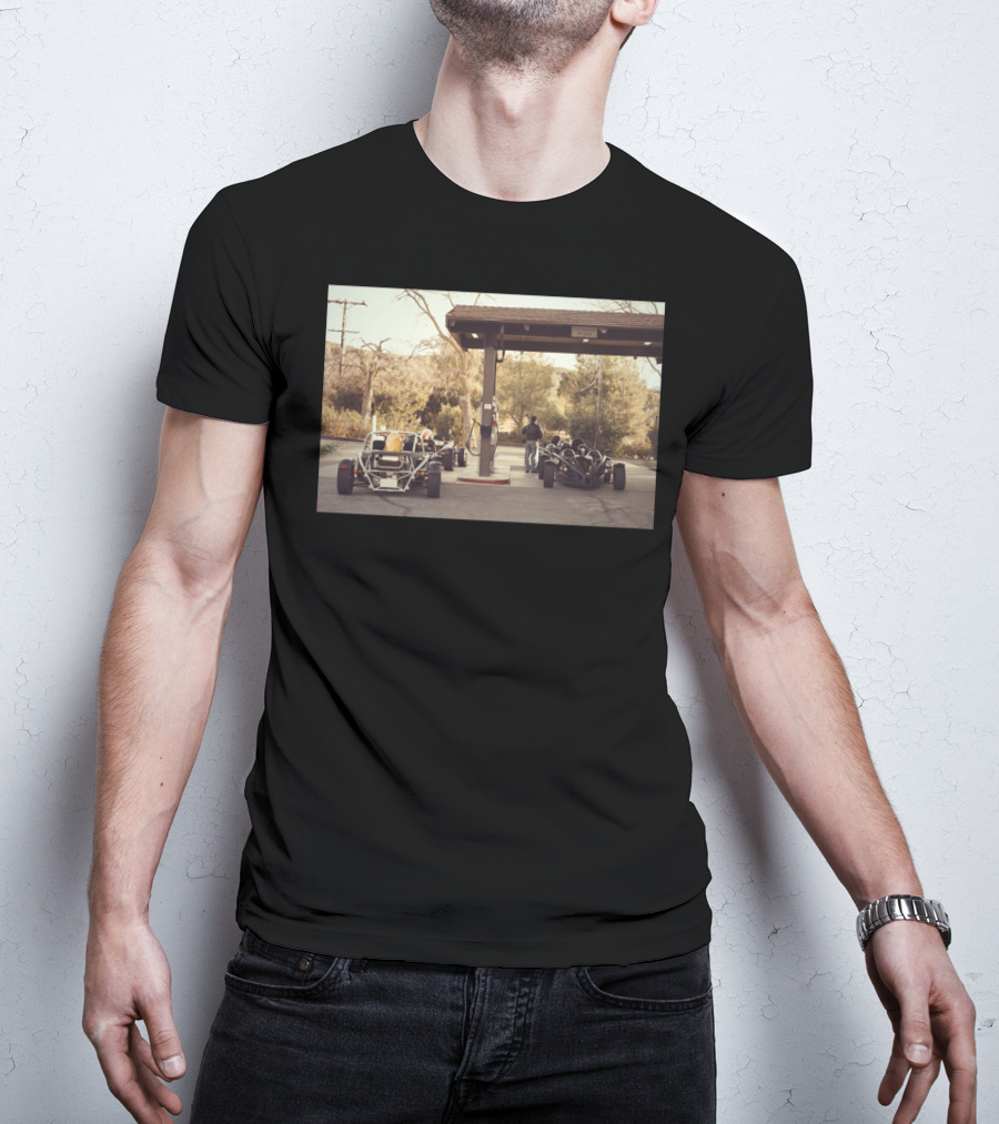 Race Car Pit Stop Fueling Moment At Outdoor Station T-Shirt