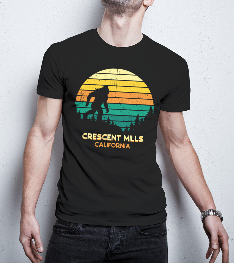 Crescent Mills California Bigfoot Retro Bayou Sunset T-Shirt