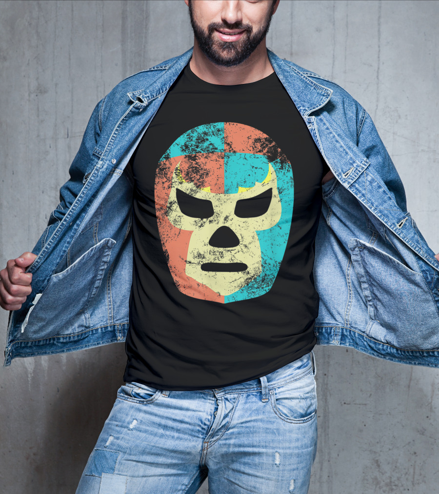 Retro Mexican Lucha Libre Wrestling Mask T-Shirt