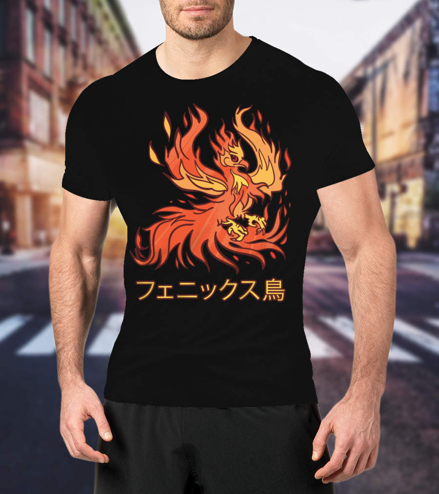 Rising Phoenix Fire Bird Japanese Aesthetic T-Shirt
