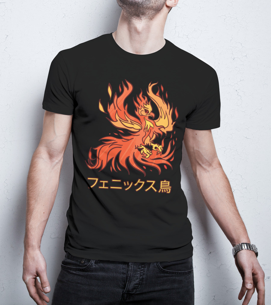 Rising Phoenix Fire Bird Japanese Aesthetic T-Shirt