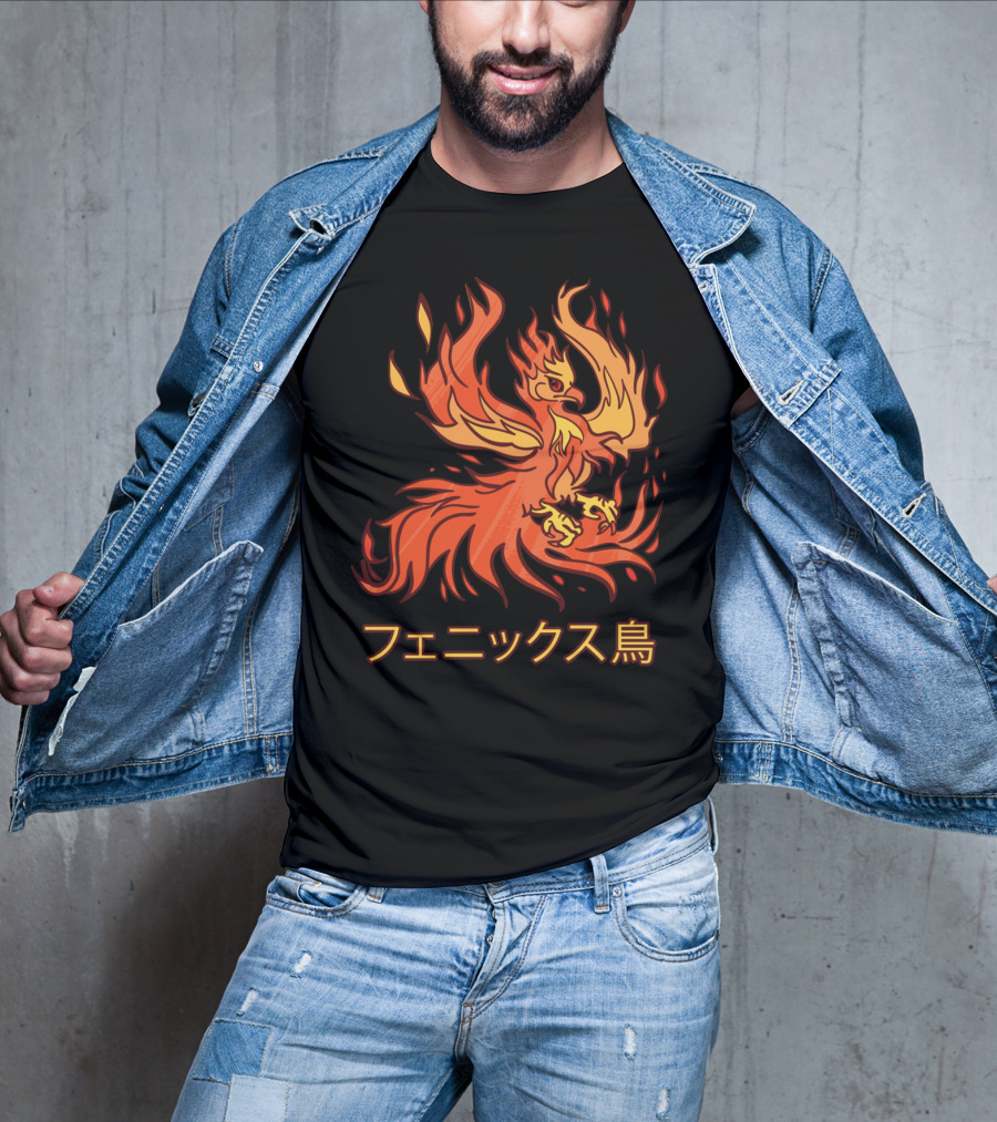 Rising Phoenix Fire Bird Japanese Aesthetic T-Shirt