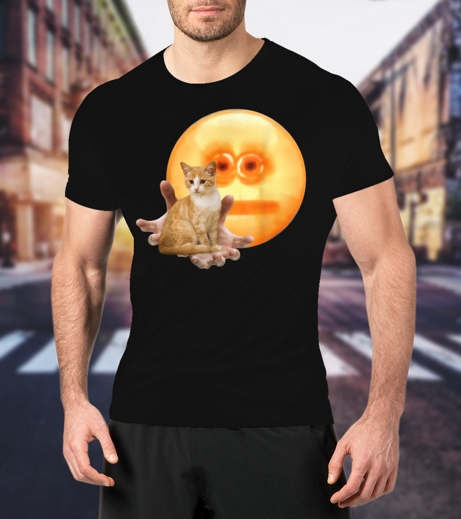 Screen Reaching Emoji Cat Meme Dank T-Shirt