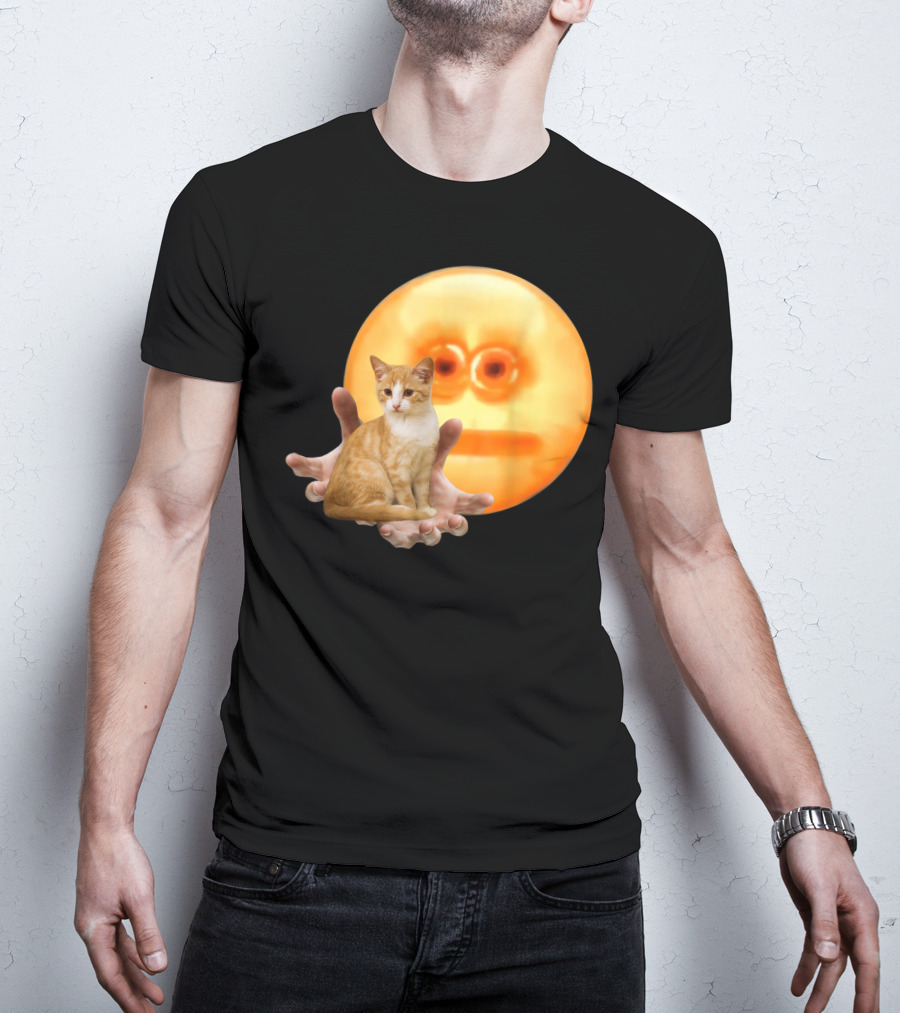 Screen Reaching Emoji Cat Meme Dank T-Shirt