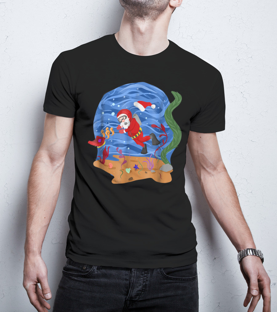 Santa Claus Scuba Diving Underwater Adventure T-Shirt