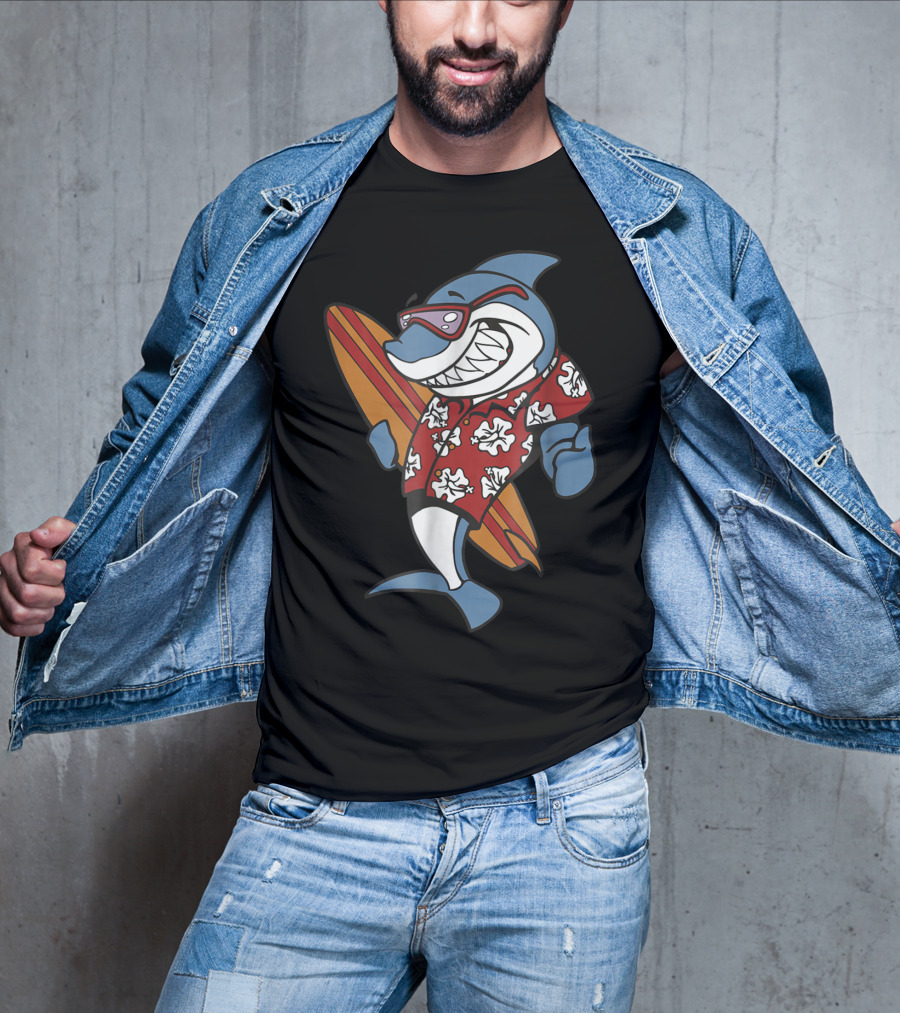 Shark Surf Hawaiian Surfing T-Shirt