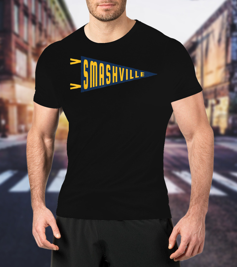 Smashville Pennant Flag Nashville Hockey T-Shirt