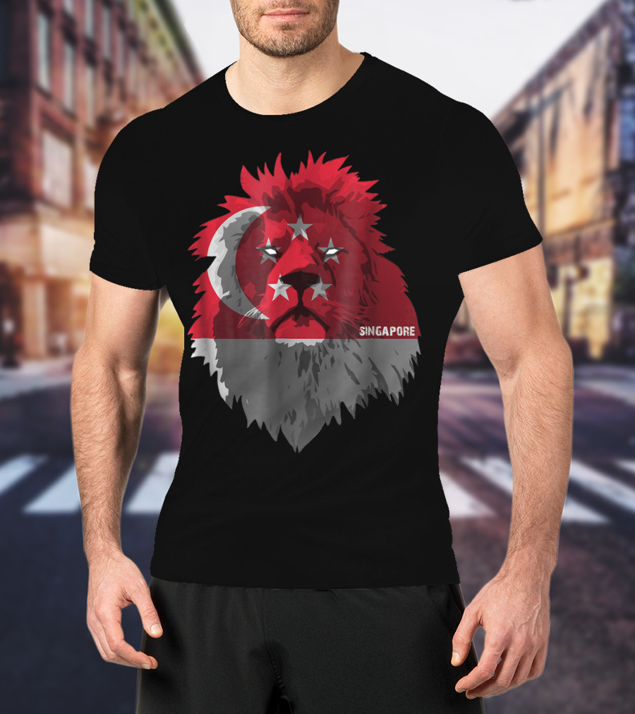 Singapore National Pride Lion Flag Soccer Team T-Shirt