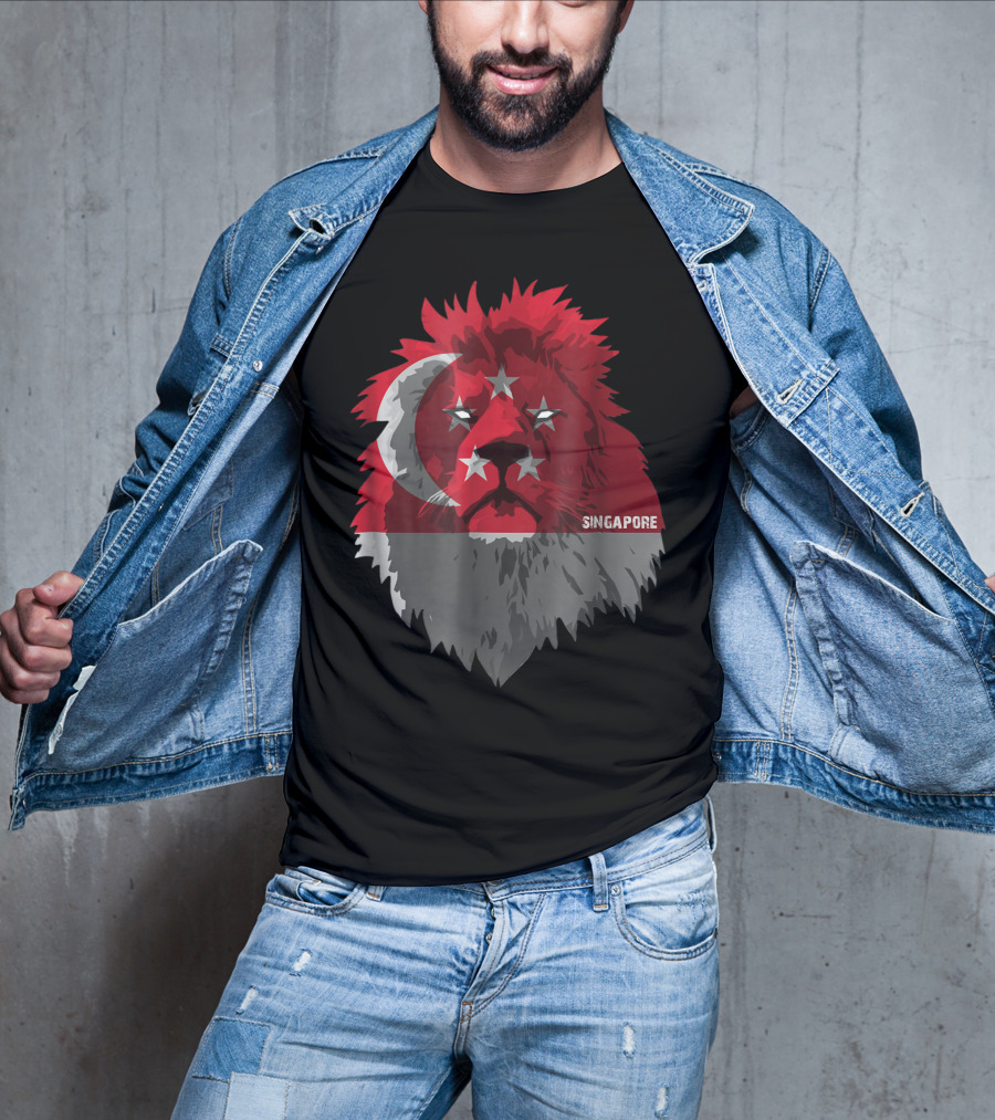 Singapore National Pride Lion Flag Soccer Team T-Shirt