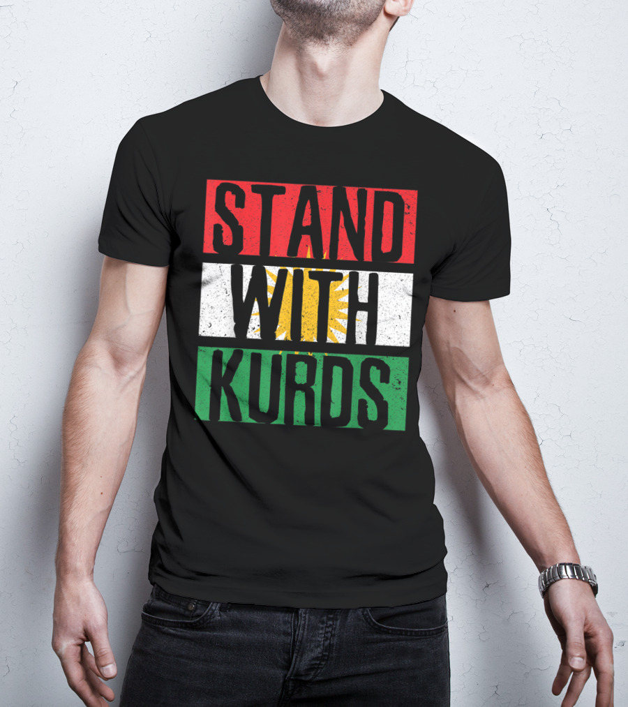 Stand With Kurds Free Kurdistan Kurdish Flag Colors T-Shirt