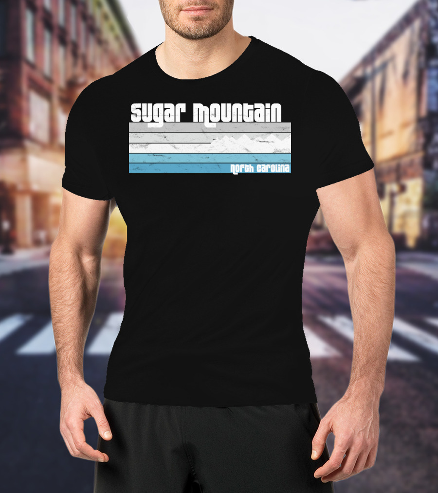 Sugar Mountain North Carolina Skiing Vintage Scenic T-Shirt