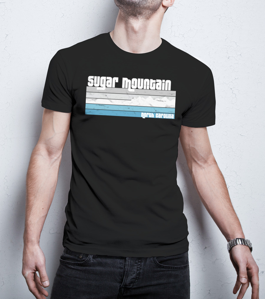 Sugar Mountain North Carolina Skiing Vintage Scenic T-Shirt
