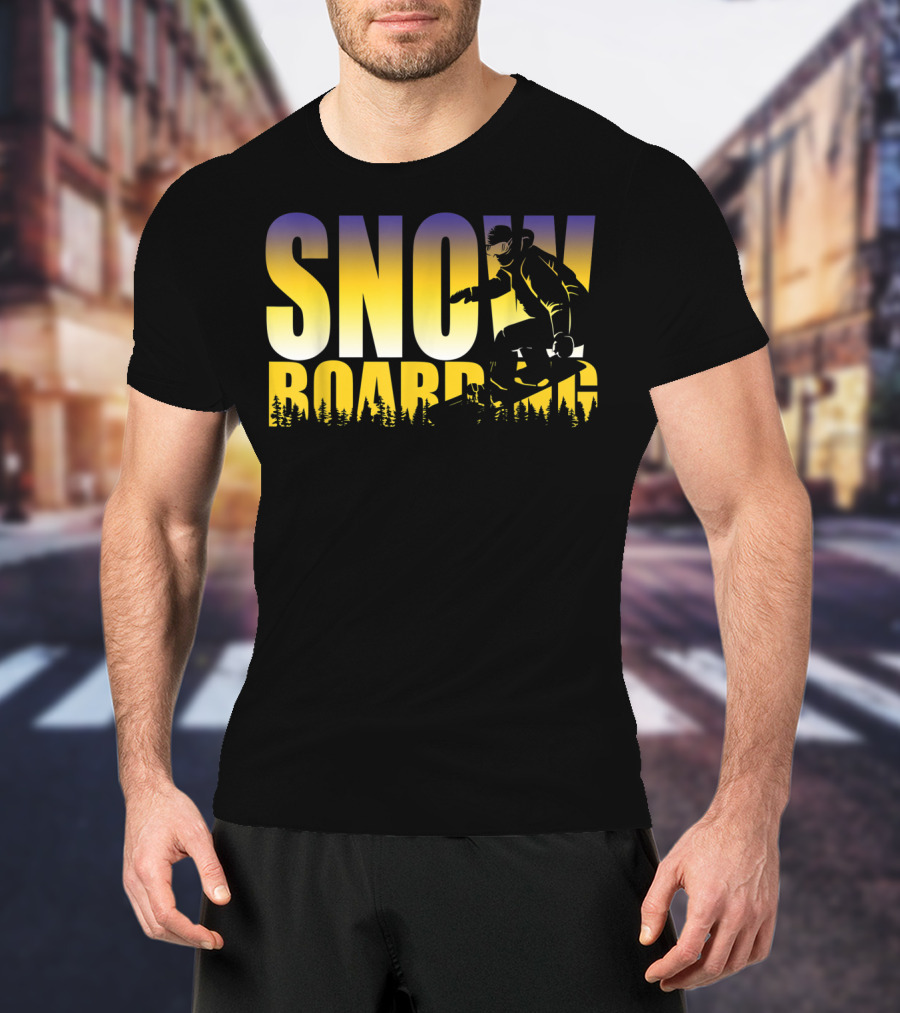 Szy Snowboarding Gnarly Bold Gradient Snowboarder T-Shirt