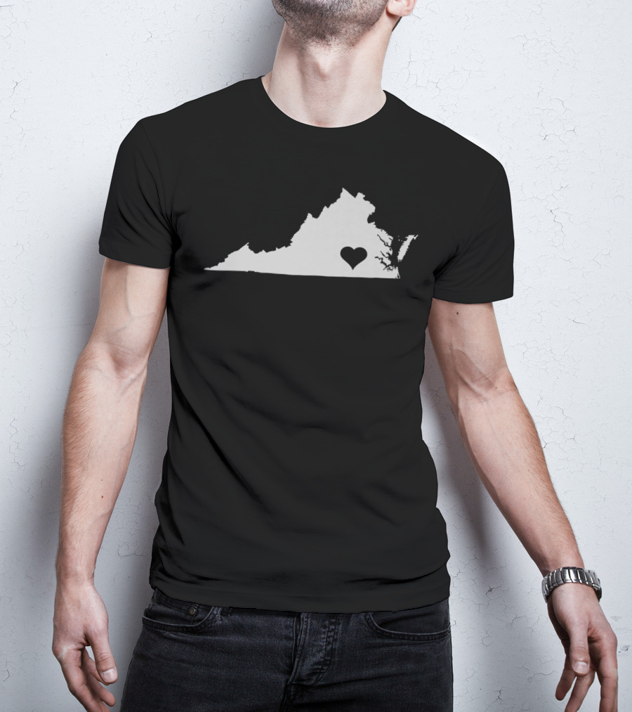 Virginia Love State Map Heart Home T-Shirt