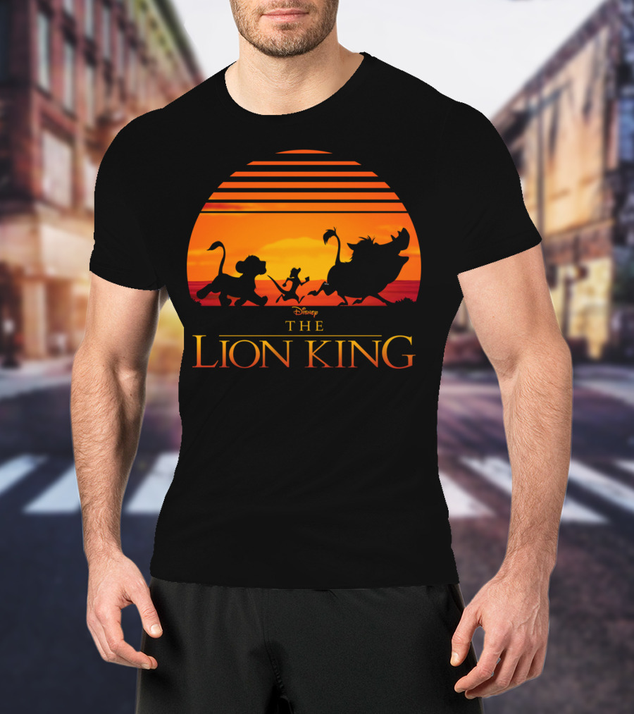 Disney The Lion King Classic Sunset Simba Timon Pumbaa T-Shirt