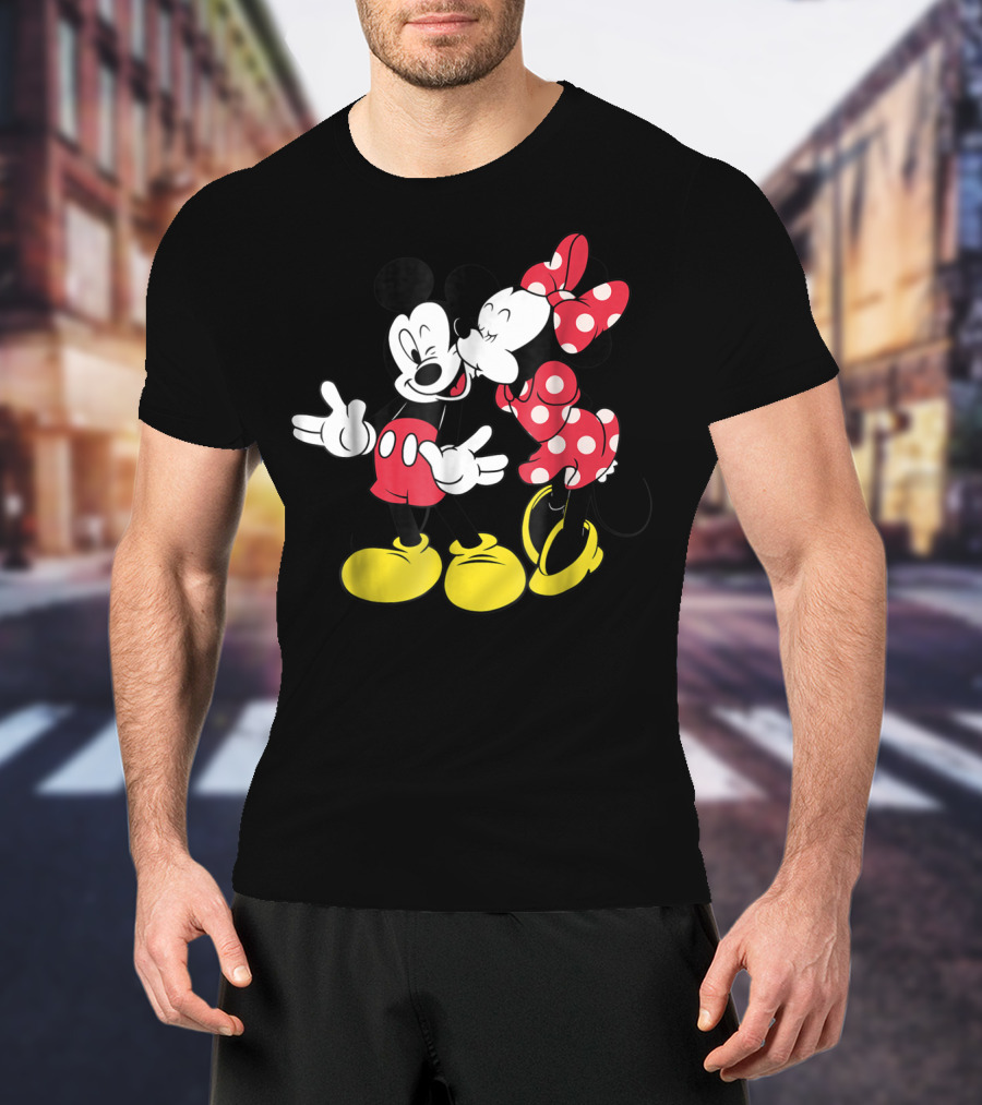 Disney Mickey And Minnie Mouse Classic Love Iconic Duo Bold Colors T-Shirt