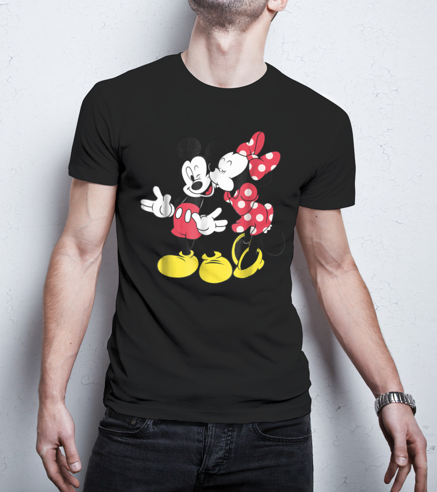 Disney Mickey And Minnie Mouse Classic Love Iconic Duo Bold Colors T-Shirt