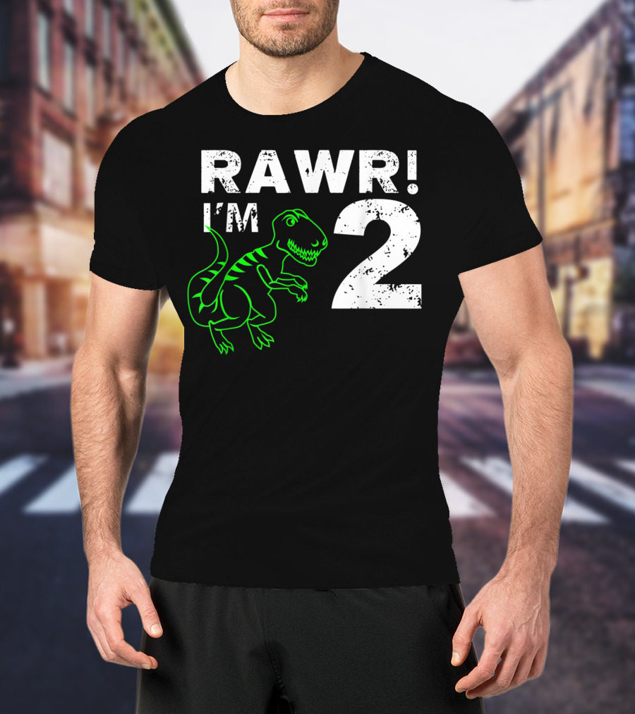 RAWR I'm 2 Dinosaur 2nd Birthday T-Shirt