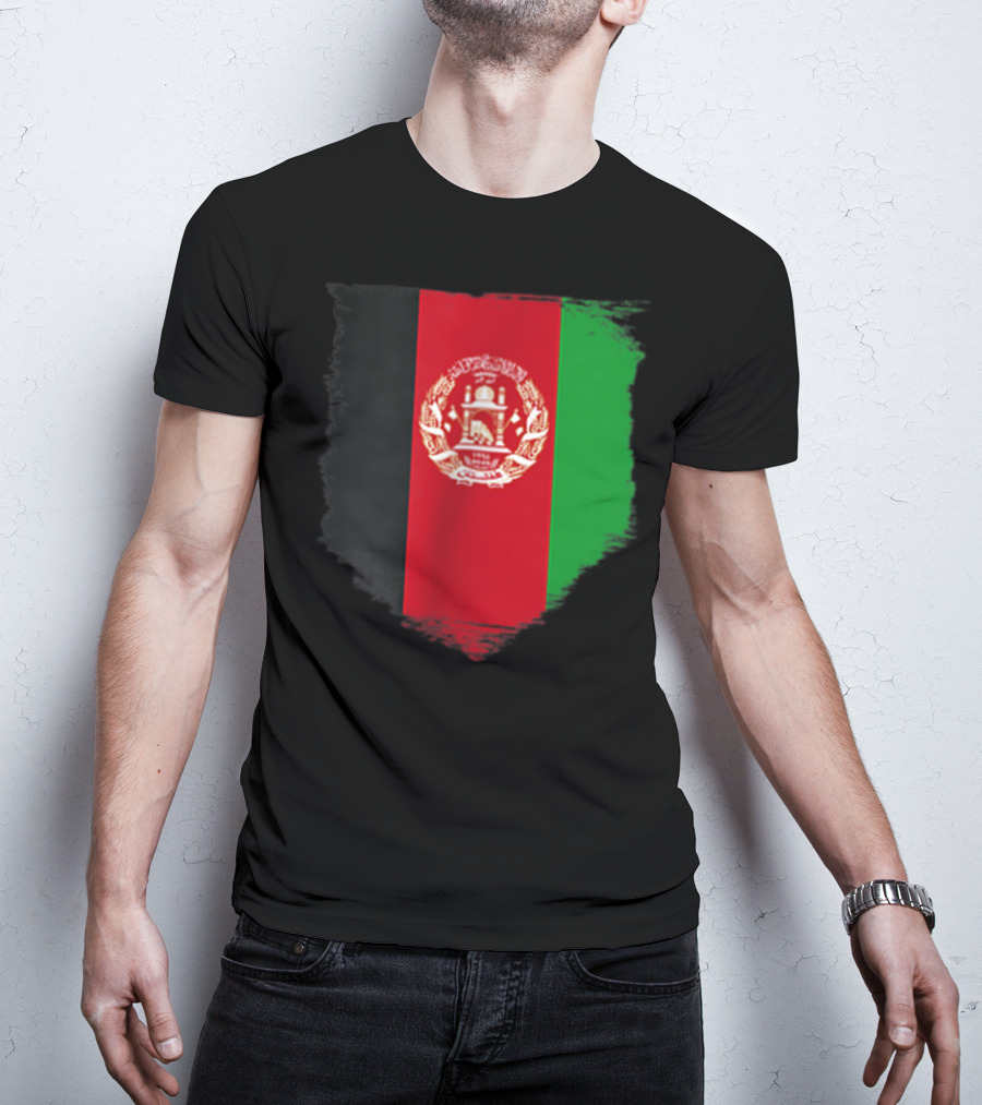 Afghanistan Pocket Afghan Flag Emblem T-Shirt