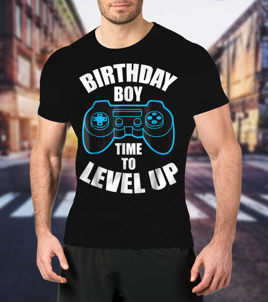 Birthday Boy Time To Level Up Gamer Theme Bday Loading T-Shirt
