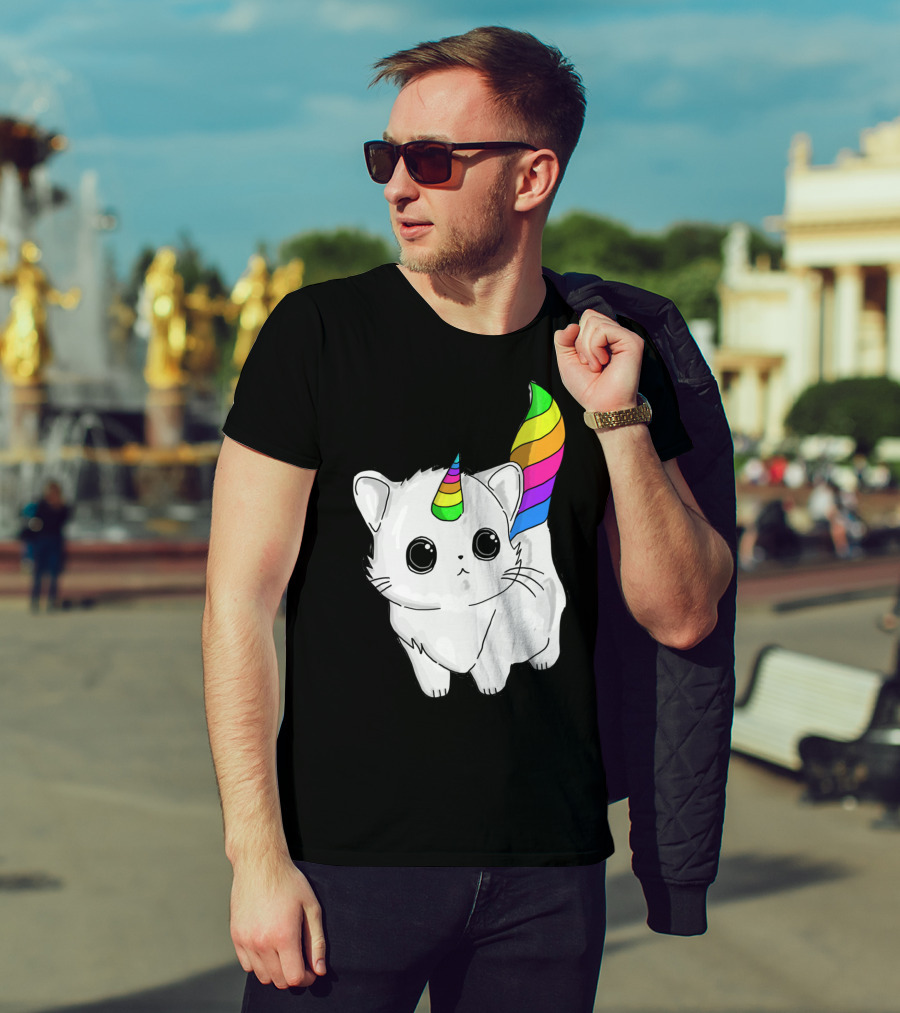 Caticorn Unicorn Rainbow Cat For Girls Boys Adults T-Shirt