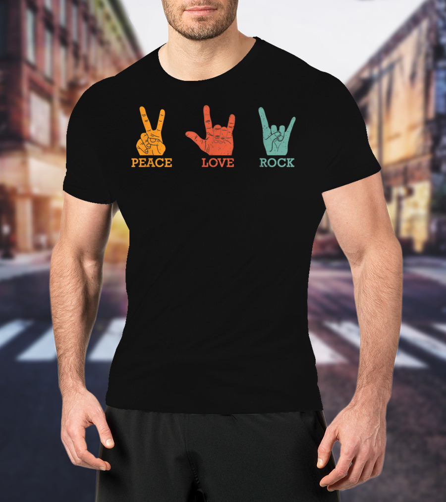 Peace Love Rock Classic Vintage Concert T-Shirt