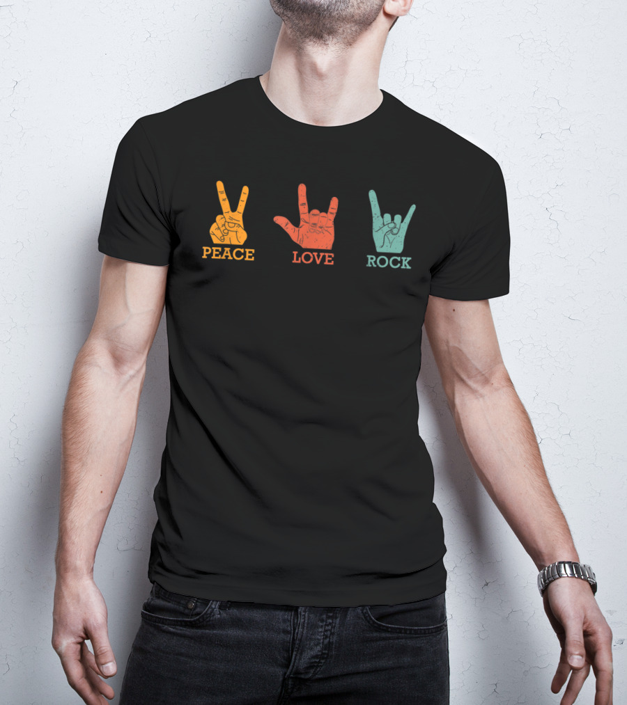 Peace Love Rock Classic Vintage Concert T-Shirt