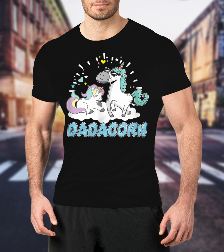 Dadacorn Cool Father Cute Unicorn Birthday T-Shirt