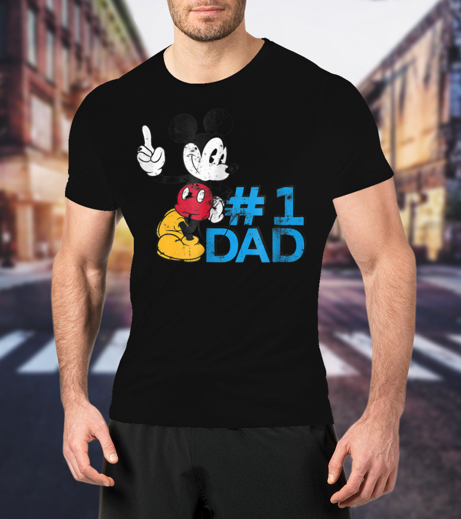 Disney Mickey Mouse #1 Dad Father's Day T-Shirt
